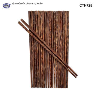 Đũa dừa loại 1 hàng đẹp (10 đôi) không dùng hóa chất tẩy gỗ - (CTH725) HAHANCO