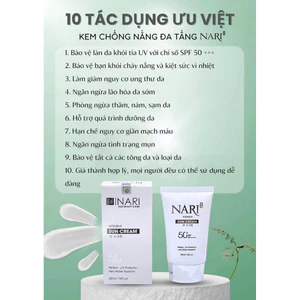 Kem chống nắng chính hãng Nari ( Suncream Nari SPF50++) lâu trôi thêm dưỡng da thay lớp make 50ml