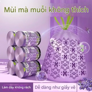 Combo 3 [Oải hương] Cuộn 50 túi đựng rác có dây rút hương Lavender, tác dụng xua đuổi côn trùng