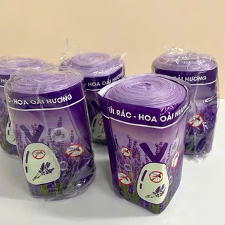 Combo 3 [Oải hương] Cuộn 50 túi đựng rác có dây rút hương Lavender, tác dụng xua đuổi côn trùng