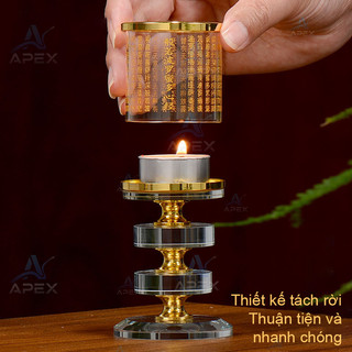 Chân Đèn Nến Cao Cấp Mạ Vàng | Khắc Chú Đại Bi Bàn Thờ Cúng Nhiều Kích Cỡ
