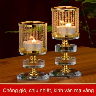 Chân Đèn Nến Cao Cấp Mạ Vàng | Khắc Chú Đại Bi Bàn Thờ Cúng Nhiều Kích Cỡ