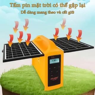 Trạm sạc năng lượng mặt trời cầm tay 220V - Nguồn điện dự phòng cầm tay cho cắm trại, máy phát điện ngoài trời