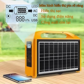 Trạm sạc năng lượng mặt trời cầm tay 220V - Nguồn điện dự phòng cầm tay cho cắm trại, máy phát điện ngoài trời