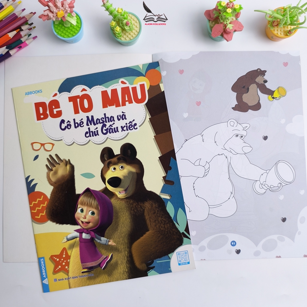 Sách Bé Tập Tô Màu Siêu Anh Hùng – Masha Gấu Xiếc – Thomas – Bộ 4 Quyển Tập Tô Cho Bé