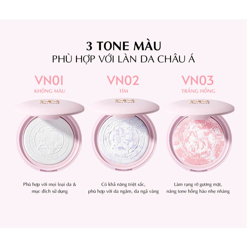 Phấn phủ thuỷ tinh MENOW kiềm dầu mịn da tự nhiên lâu trôi 7g | NHÍM HOUSE