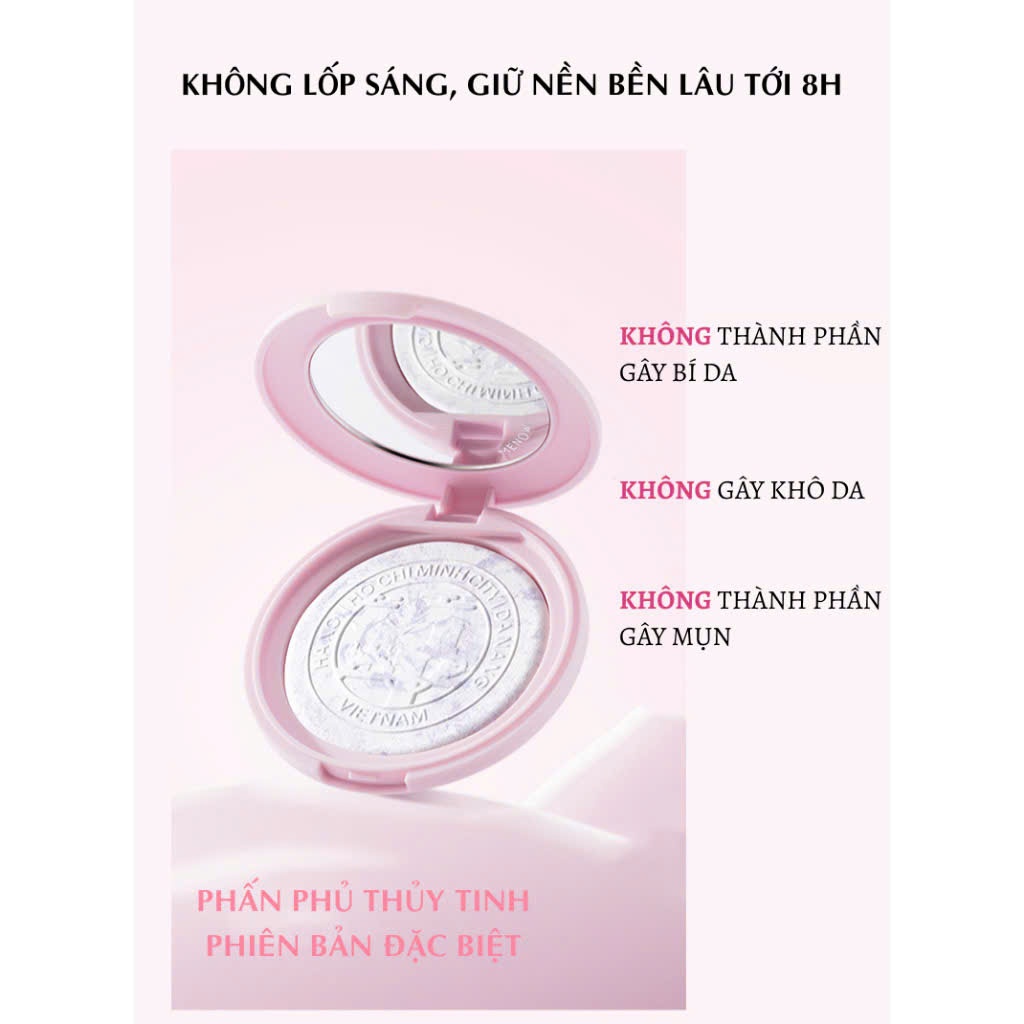 Phấn phủ thuỷ tinh MENOW kiềm dầu mịn da tự nhiên lâu trôi 7g | NHÍM HOUSE