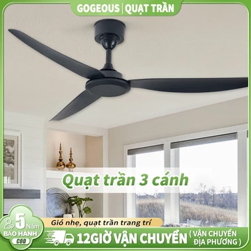 Gogeous Động cơ lõi đồng-Quạt trần cánh hiện đại,Quạt trần đẹp có remote từ xa
