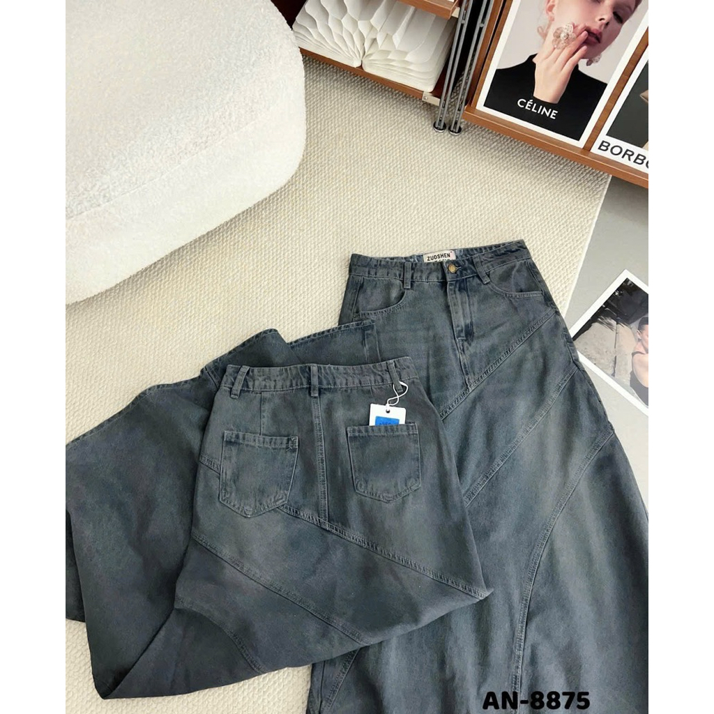 ( XẢ HÀNG ) CHÂN VÁY JEANS ĐUÔI CÁ DÁNG DÀI