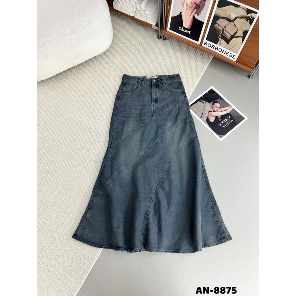 ( XẢ HÀNG ) CHÂN VÁY JEANS ĐUÔI CÁ DÁNG DÀI