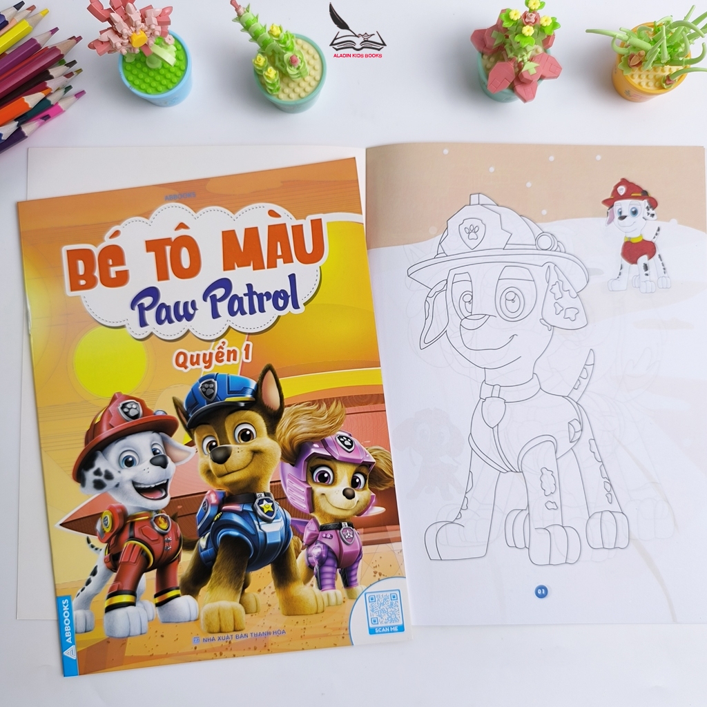 Sách Bé Tô Màu Nàng Tiên Cá & Chó Cứu Hộ – Bộ 4 Quyển Tập Tô Cho Bé Thiếu Nhi