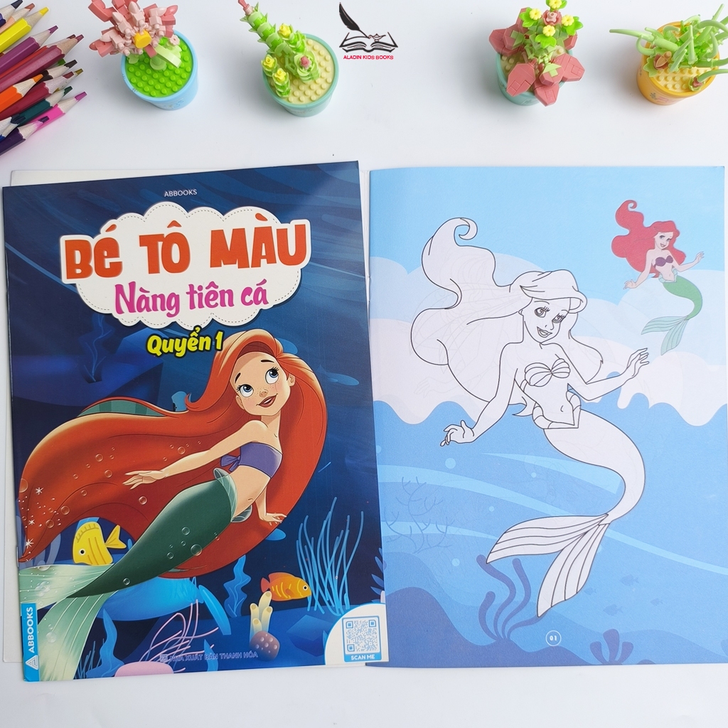 Sách Bé Tô Màu Nàng Tiên Cá & Chó Cứu Hộ – Bộ 4 Quyển Tập Tô Cho Bé Thiếu Nhi