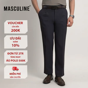 Quần âu nam trung niên MASCULINE MCL501 – Form Regular có ly, vải thoáng mát, lịch lãm công sở