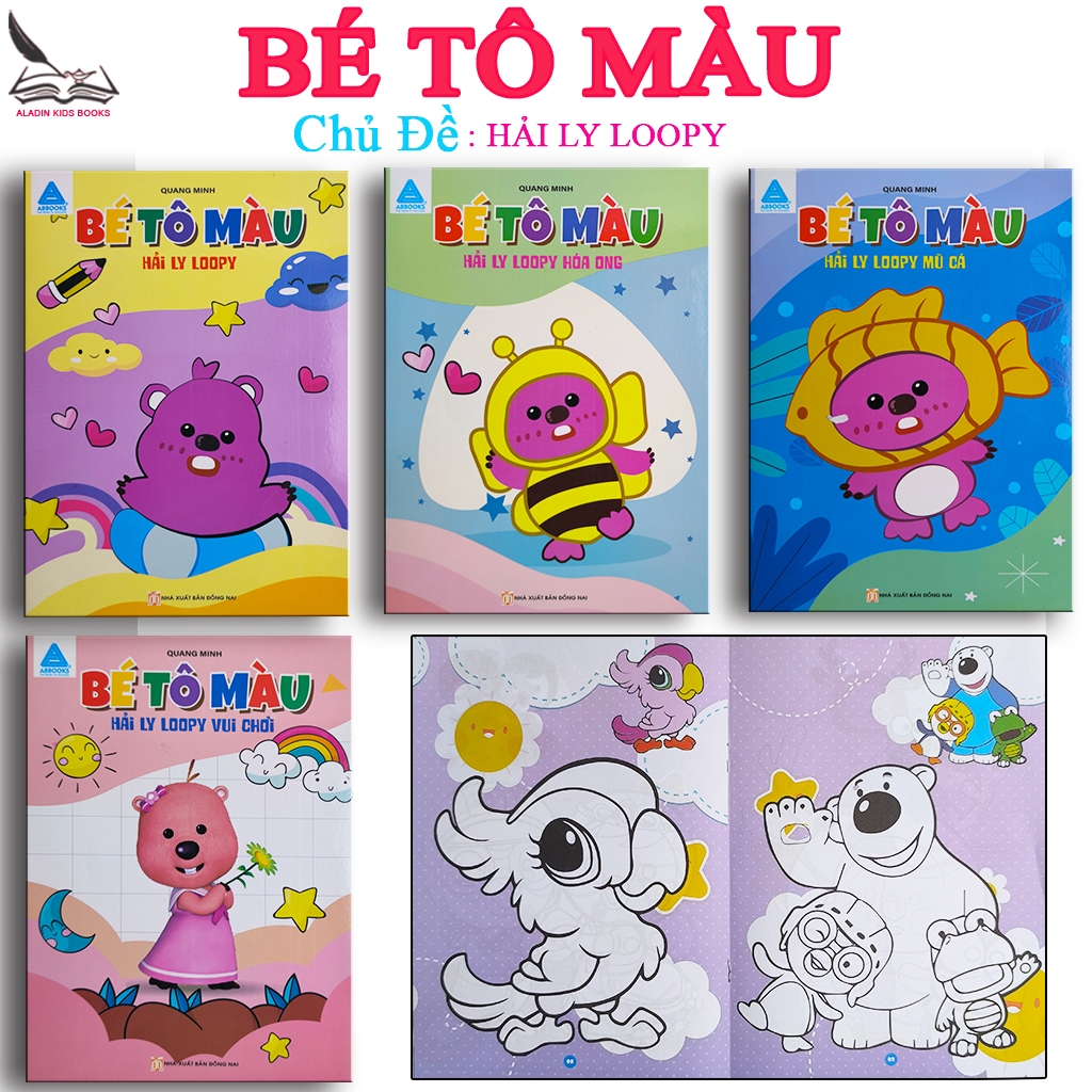 Sách Bé Tô Màu Hải Ly Loopy – Bộ 4 Quyển Tô Màu Cho Bé Thiếu Nhi