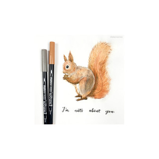 [chính hãng] Set bút pastel 6 cây MARVY - bút 2 đầu BRUSH + FINELINE