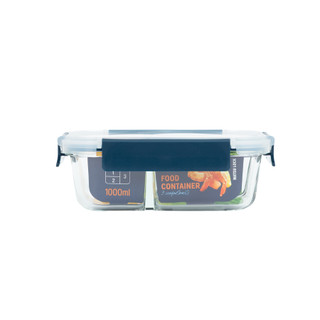 Hộp thực phẩm 3 ngăn, MATSU LOCK, thủy tinh chịu nhiệt cao cấp, ron TPE kín khí, đựng cơm, thức ăn