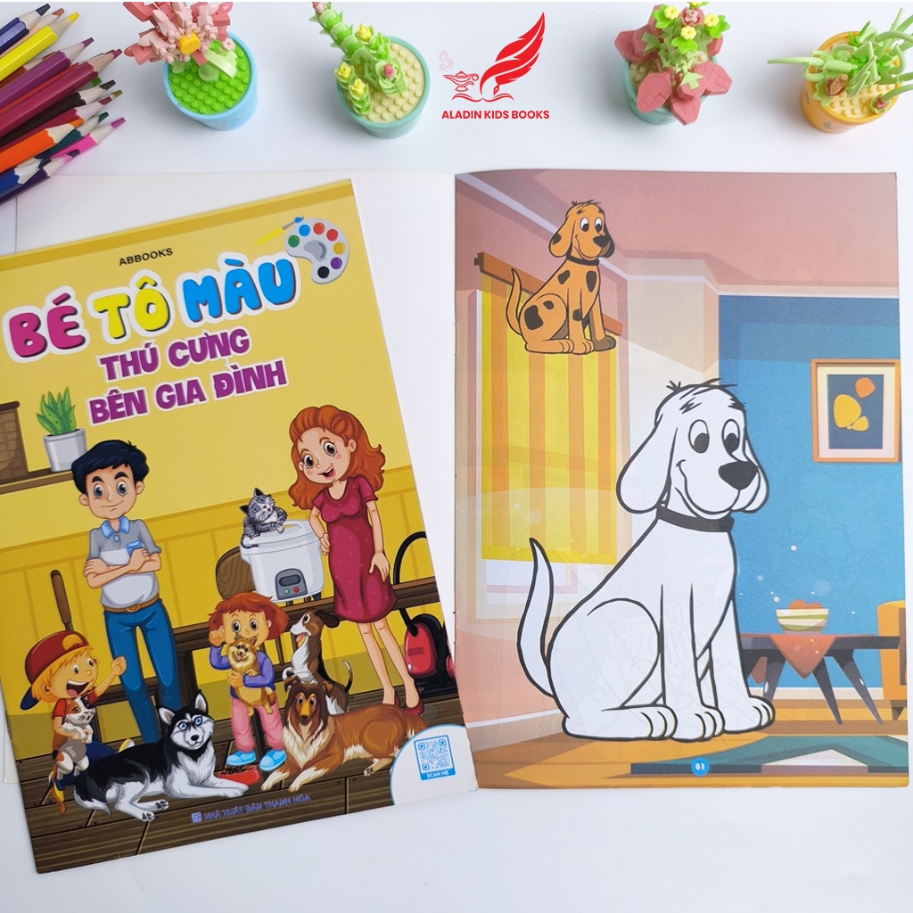 Sách- Bộ 4 Quyển Bé Tô Màu Chủ Đề Thú Cưng – Sách Tô Màu Cho Bé Thiếu Nhi