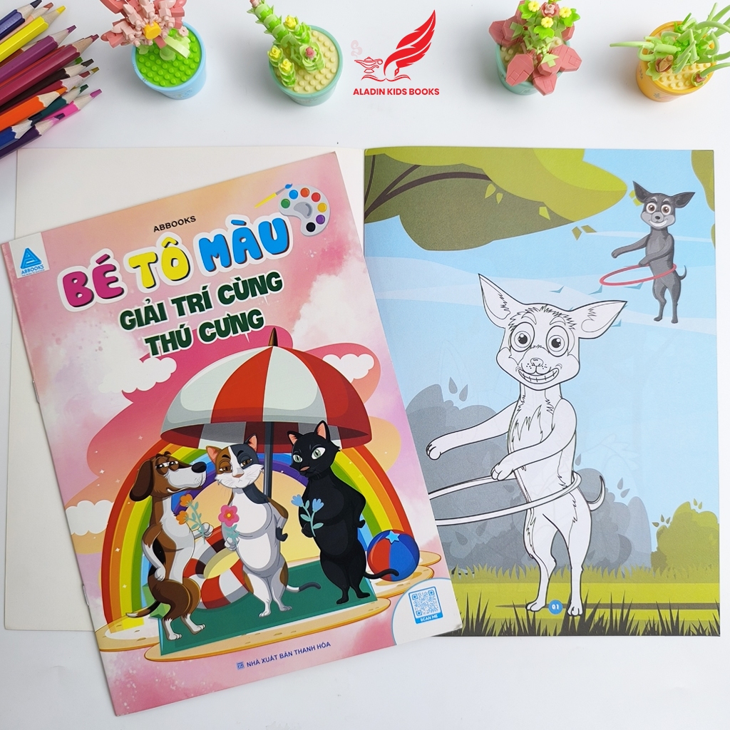 Sách- Bộ 4 Quyển Bé Tô Màu Chủ Đề Thú Cưng – Sách Tô Màu Cho Bé Thiếu Nhi