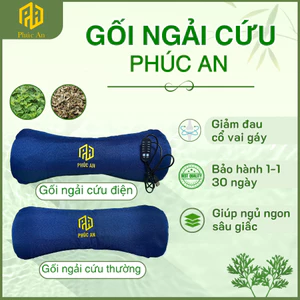 Gối điện ngải cứu Phúc An, chườm nóng cổ vai gáy, giúp giấc ngủ sâu, quà tặng cao cấp