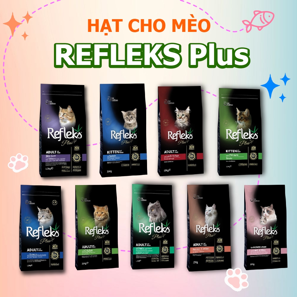 Hạt cho mèo Refleks 1,5kg , Hạt Reflex cho mèo , Thức ăn cho mèo đa dạng dinh dưỡng đủ vị