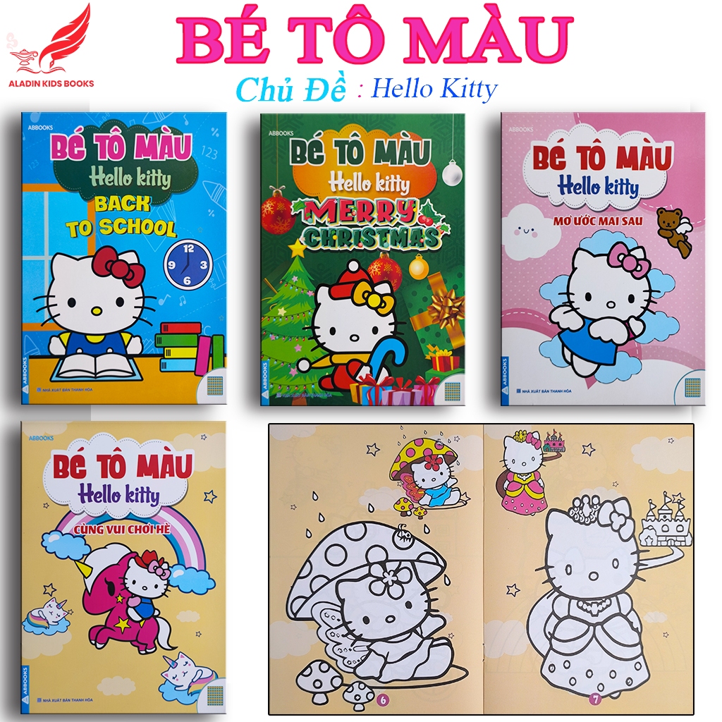 Sách- Bộ 4 Quyển Bé Tô Màu Chủ Đề Hello Kitty – Sách Tô Màu Cho Bé Thiếu Nhi