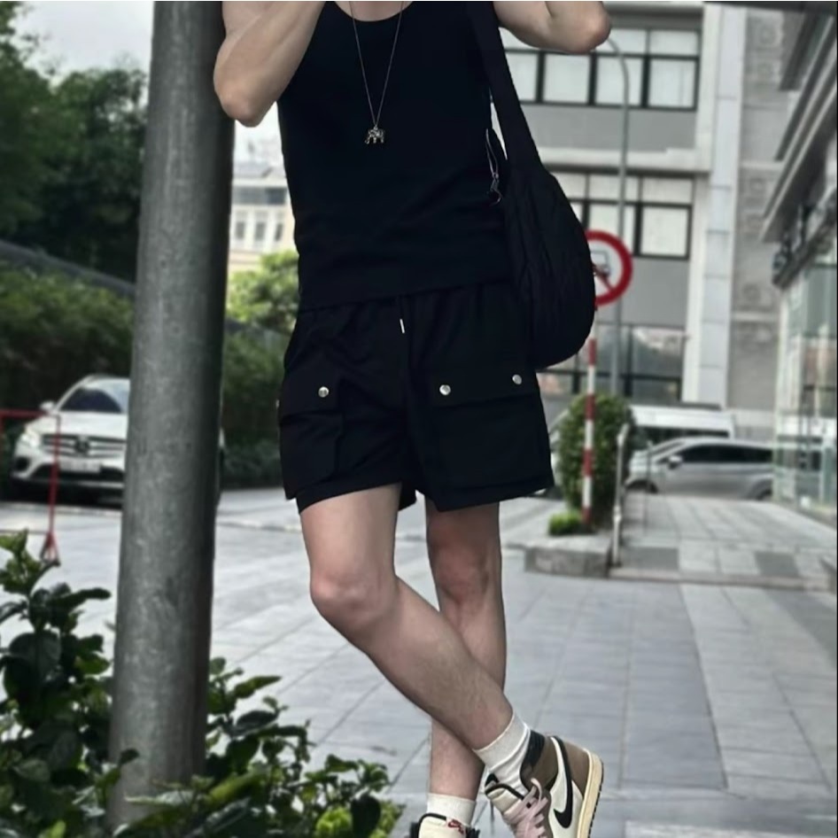 Quần Short Nam Túi Hộp CARGO vải kaki dày dặn phong cách streetwear hiện đại trẻ trung năng động unisex mùa hè