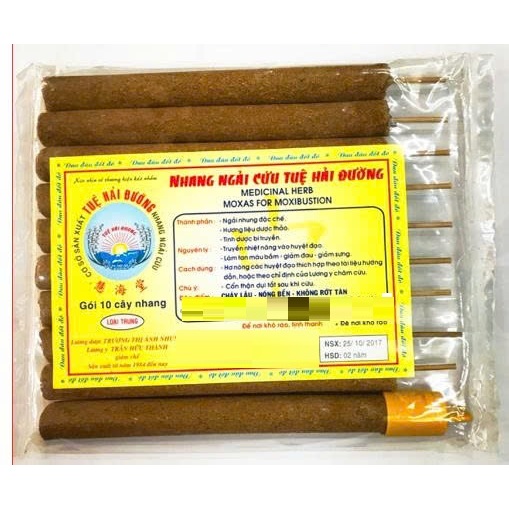 Nhang Ngải Cứu Tuệ Hải Đường (bịch 10 cây). Nhang Ngải Cứu (Hương Thảo Dược) ✔ Mùi thơm dễ chịu – ✔ Sử dụng tiện lợi