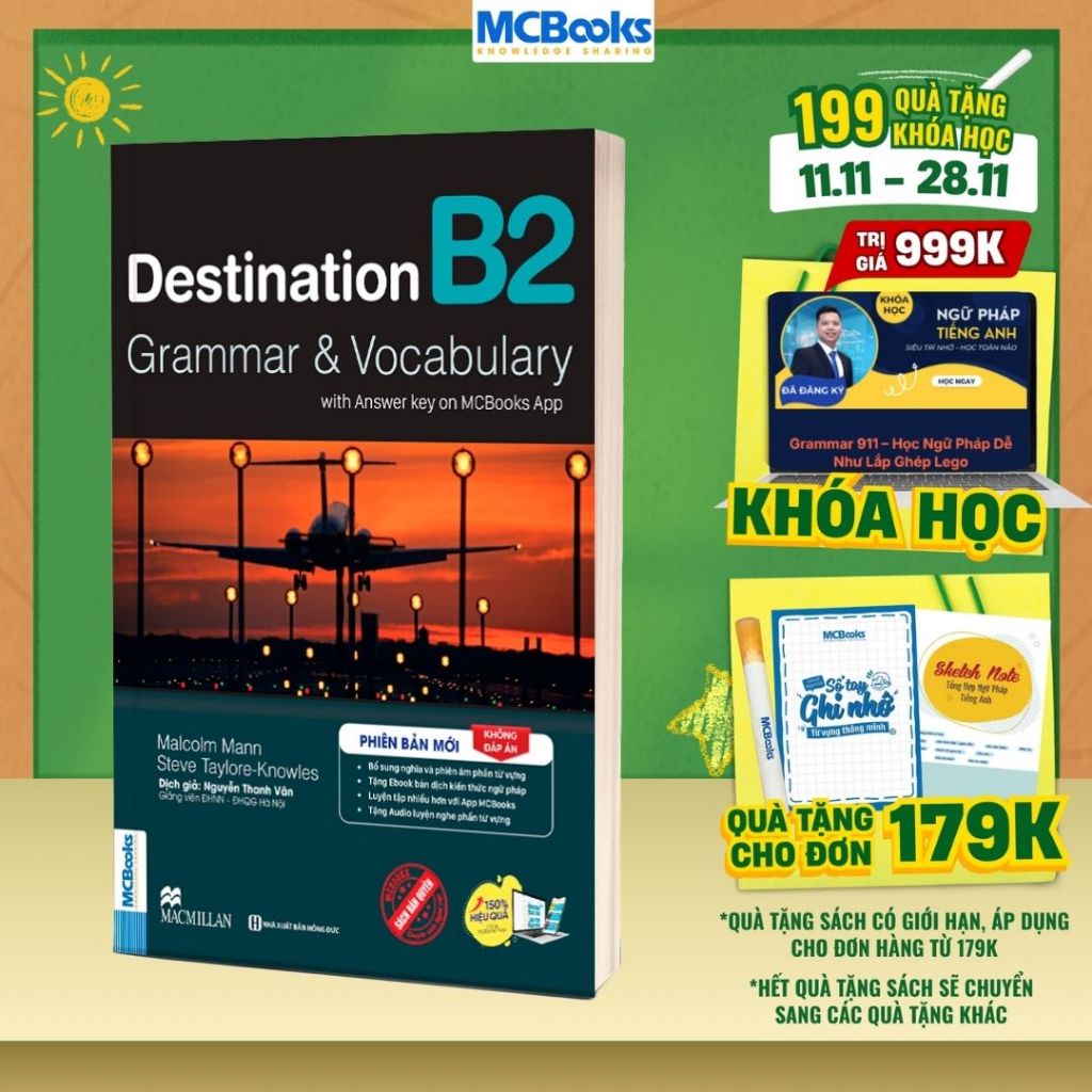 Sách - Destination B2 Grammar and Vocabulary Tặng Audio và bài tập thực hành MCBooks