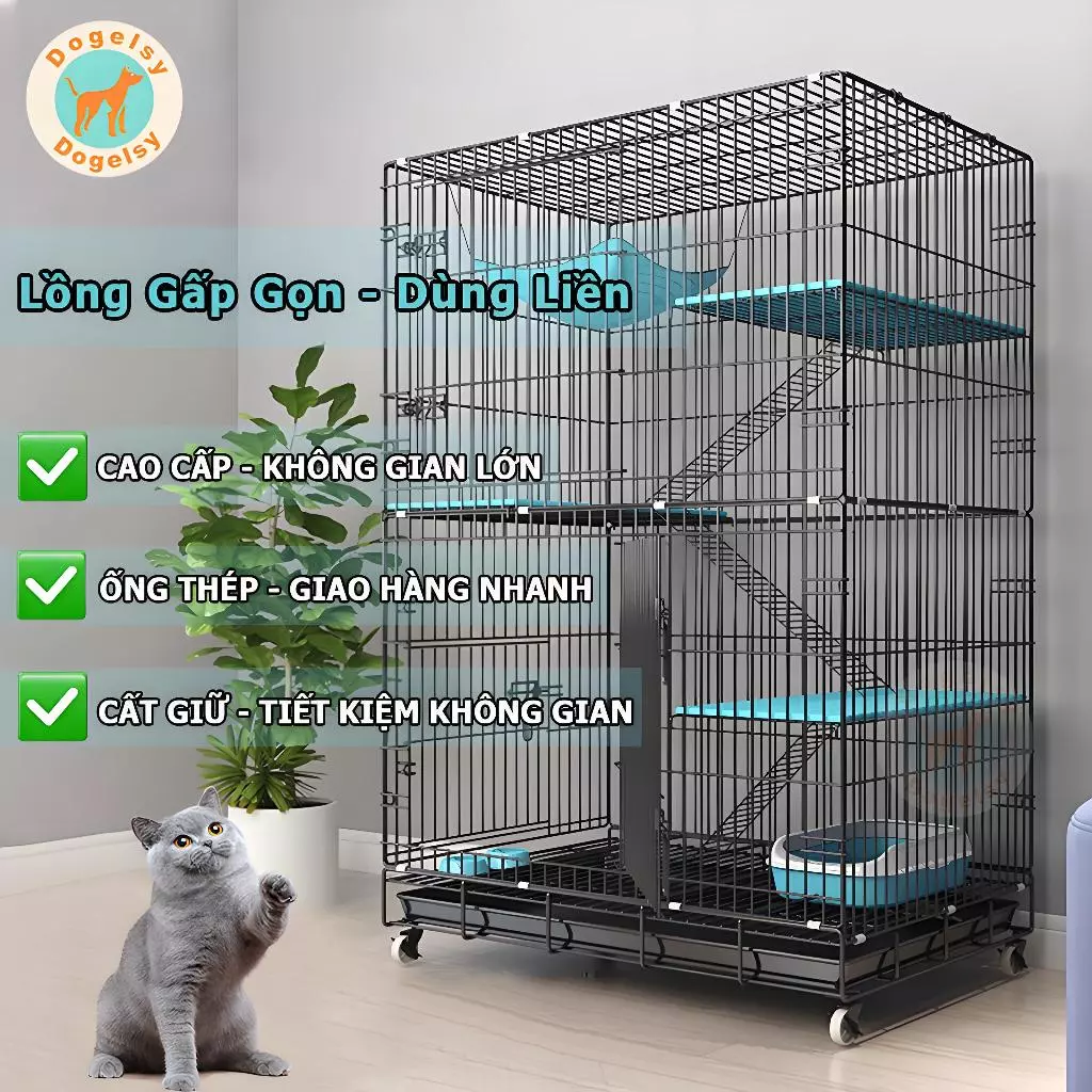 Chuồng mèo 4 tầng rộng rãi Bigsize