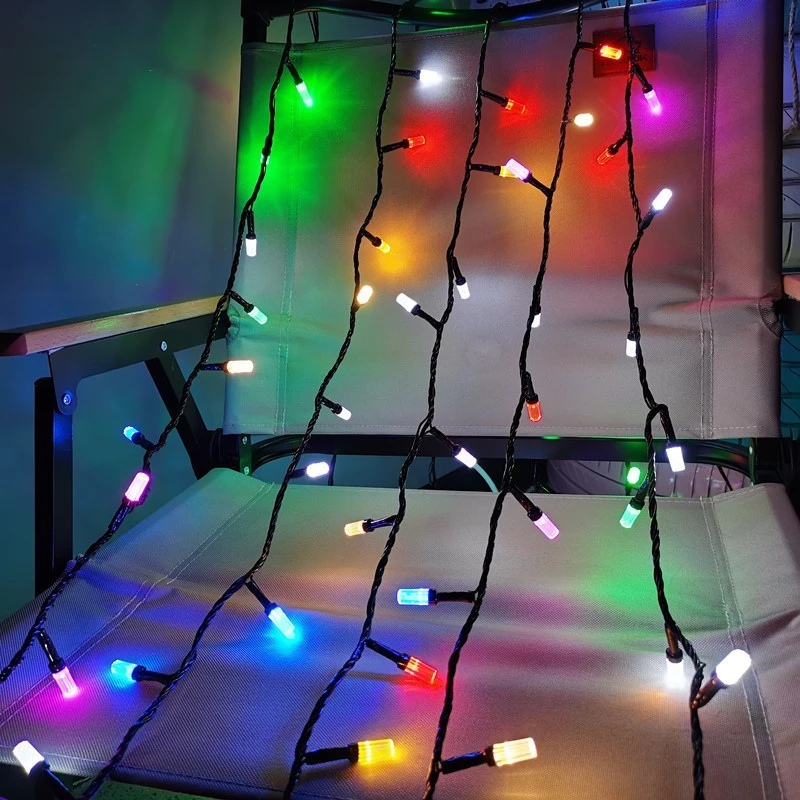 Dây Đèn LED Chớp nháy 10m - 40 Bóng Kiểu Cáp Quang Có IC chỉnh chế độ chớp Có Phích cắm nối dài Chống nước