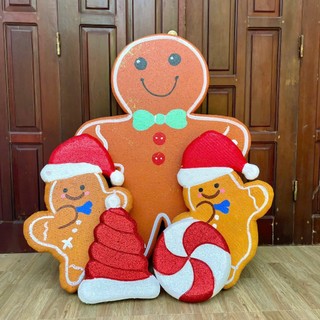 Mô hình người xốp bánh gừng 1met trang trí Giáng Sinh , kẹo gậy xốp Noel decor trang trí giáng sinh