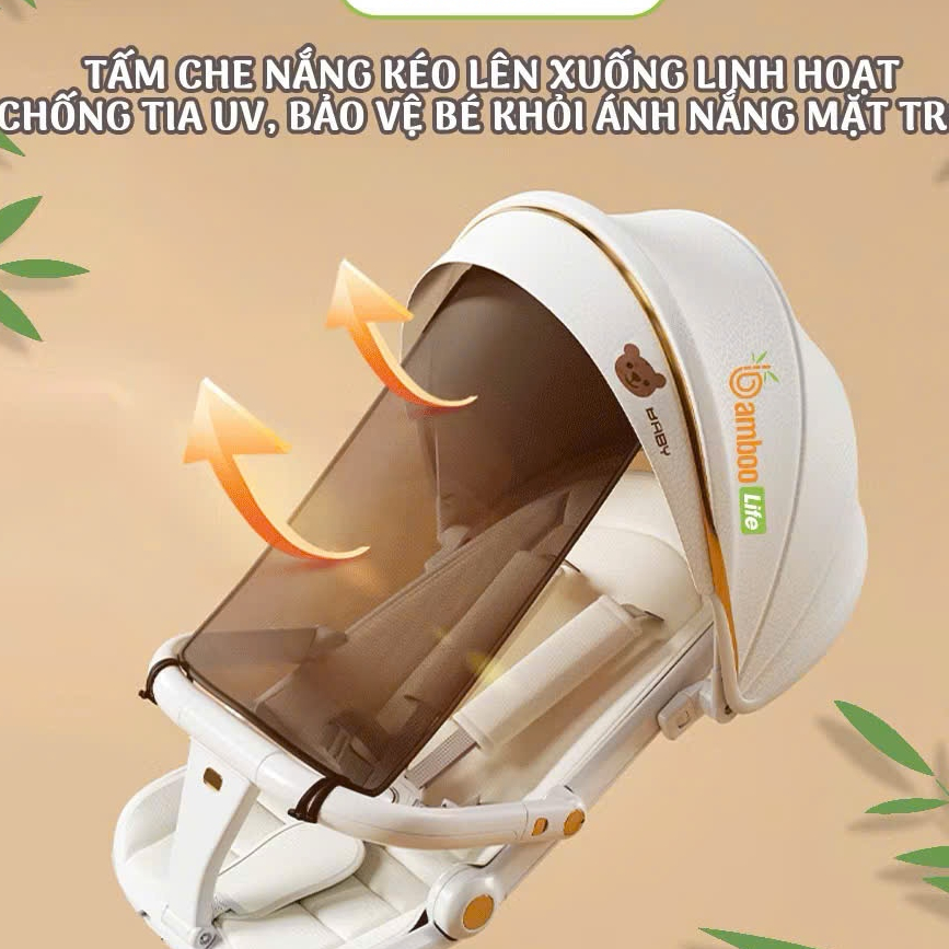 (Hỏa tốc HCM) Xe đẩy cho bé gấp gọn K8 mẫu mới có BÀN ĂN và NHẠC cho bé xe đẩy 2 chiều gấp gọn tiện lợi