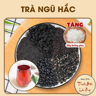 Trà ngũ hắc 5-10 set, trà thảo mộc 5 vị giúp mọc tóc gồm: Dâu tằm, vừng đen, hắc kỳ tử, đậu đen, gạo lứt