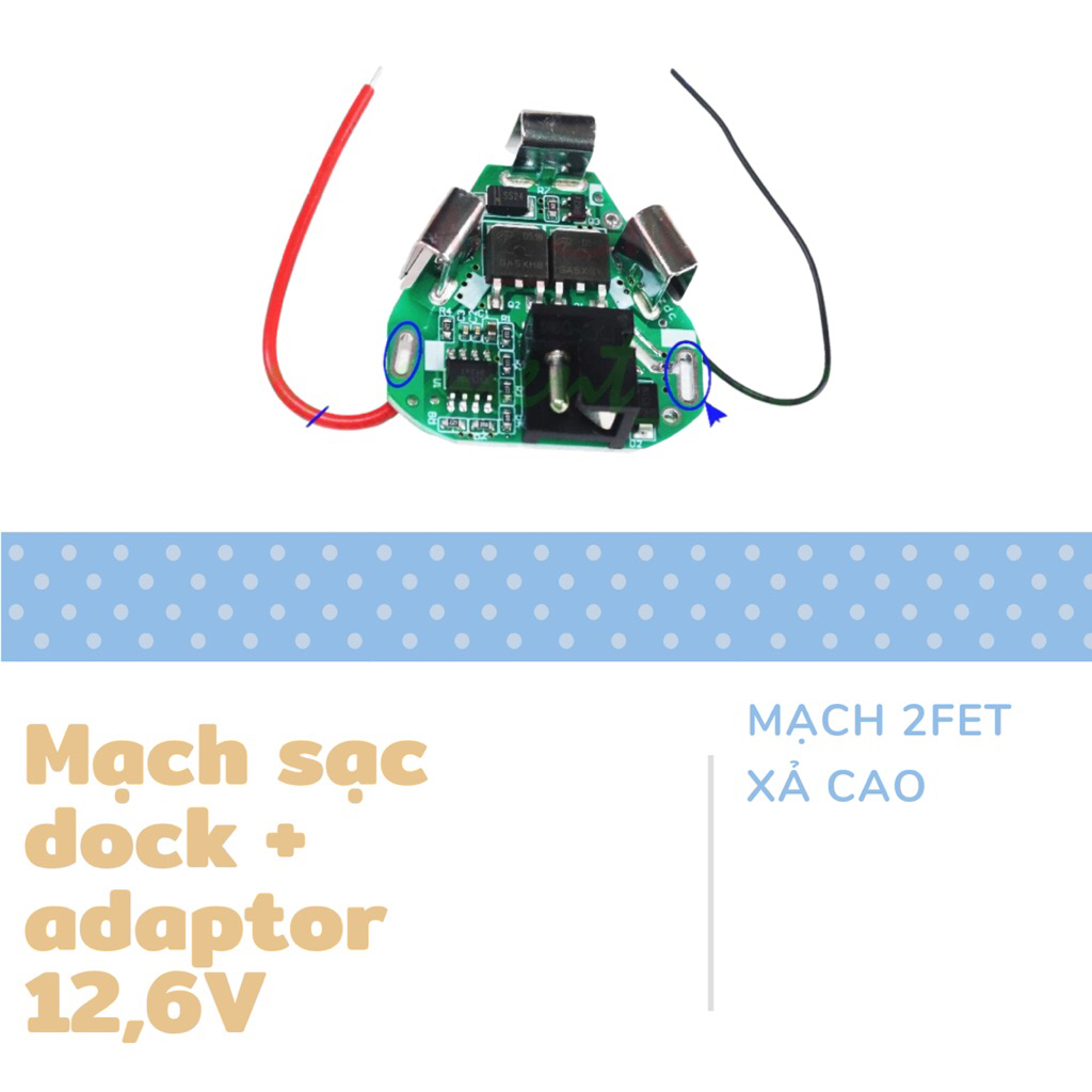Combo đủ phụ kiện vỏ mạch đóng pin tam giác 3s 12.6V, mạch 2fet xả cao có cảm biến nhiệt ừ