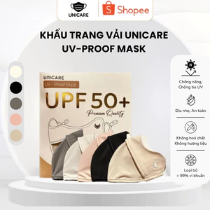 Khẩu Trang Chống Nắng UV Unicare Proof Mask 2 Lớp UPF50+, Ngăn Bụi Mịn, Có Gọng Điều Chỉnh Dây
