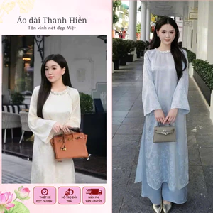 Áo dài cách tân nữa Tết 2026 dáng suông cổ kết thủ công (AK12), áo dài gấm lụa Áo dài Thanh Hiền
