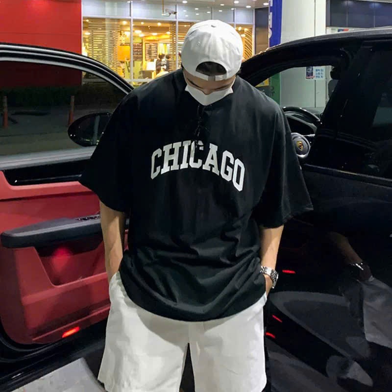 Áo thun Stee Cổ tròn CHICAGO II Localbrand ICVCVNI Unisex Cotton