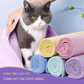 Khăn tắm KissGrooming siêu thấm hút bản dày to cho chó mèo