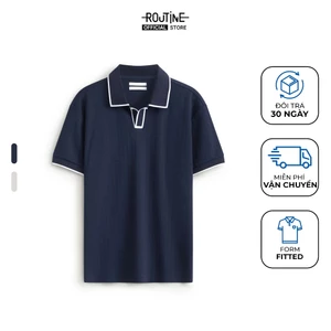 Áo Polo Tay Ngắn Nam Vải Gân Phối Viền Form Fitted - Routine 10F25POL002