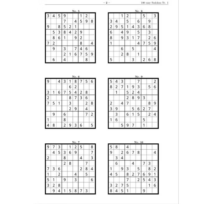 300 bài Sudoku cấp độ Dễ - Vừa - Khó (DẠNG SỐ) có đáp án