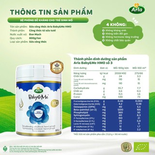 [DATE XA SAU 2027] Sữa công thức Arla Baby&Me A2 HMO Đan Mạch Số 1 2 3 Chính Hãng có tem phụ