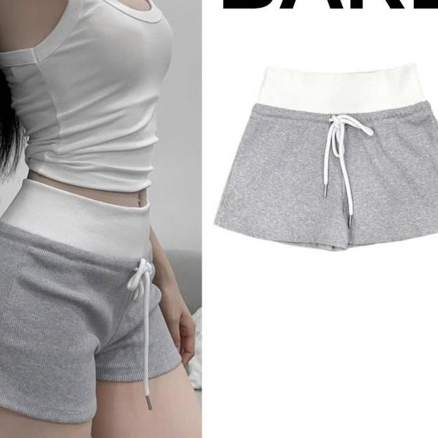 Quần Đùi Nữ Ôm Gọn Tôn Dáng Vải Thun Gân Co Giãn Basic Phối Viền Màu Nổi Bật- Q096