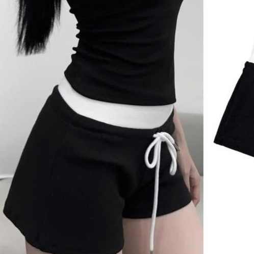 Quần Đùi Nữ Ôm Gọn Tôn Dáng Vải Thun Gân Co Giãn Basic Phối Viền Màu Nổi Bật- Q096
