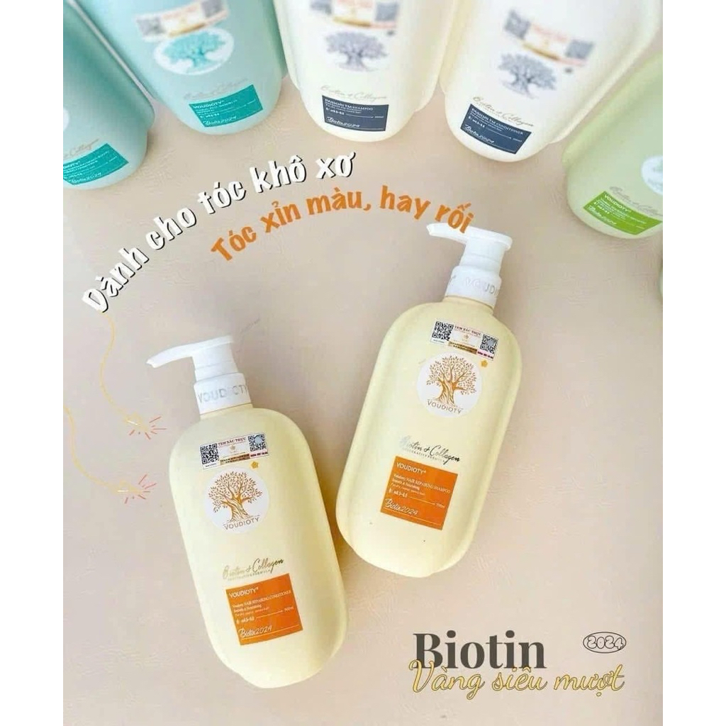 DẦU GỘI XẢ BIOTIN & COLLAGEN X9 MÀU VÀNG SIÊU MỀM MƯỢT 1000ML