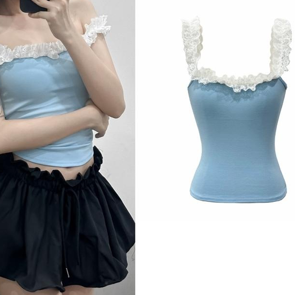 Áo 2 dây ren mặc được 2 kiểu siêu cưng (0A13)