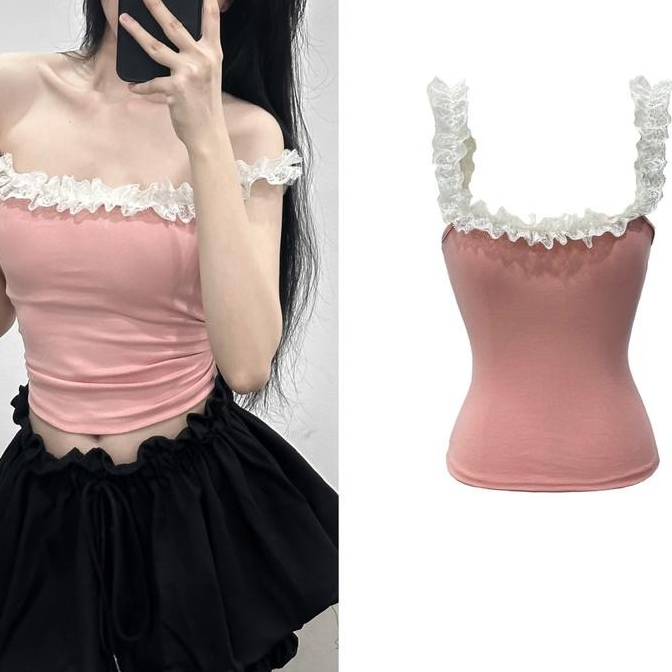 Áo 2 dây ren mặc được 2 kiểu siêu cưng (0A13)