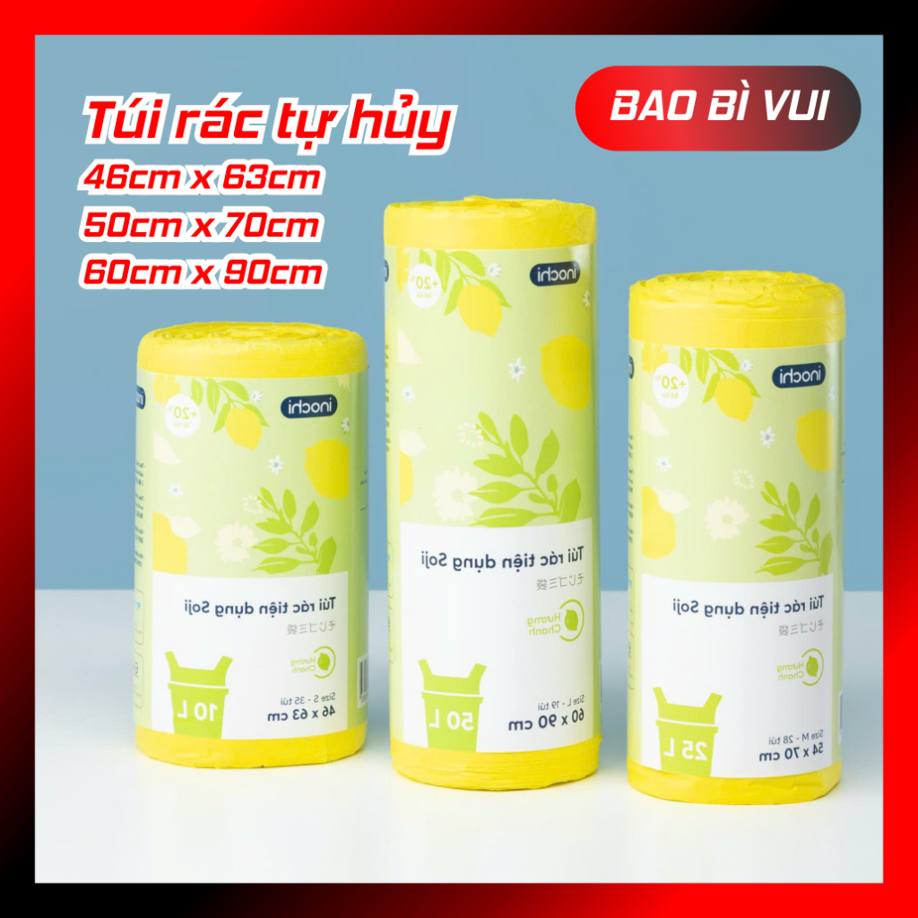Túi rác tự hủy có quai cao cấp - BAO BÌ VUI