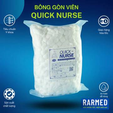 Bông gòn viên Quick Nurse bông gòn tiệt trùng 100% tự nhiên - Nhiều cỡ