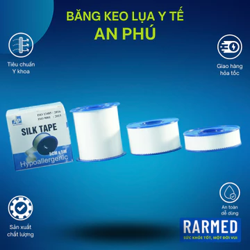 Băng keo lụa y tế An Phú, băng keo lụa dán băng gạc vết thương - Nhiều cỡ