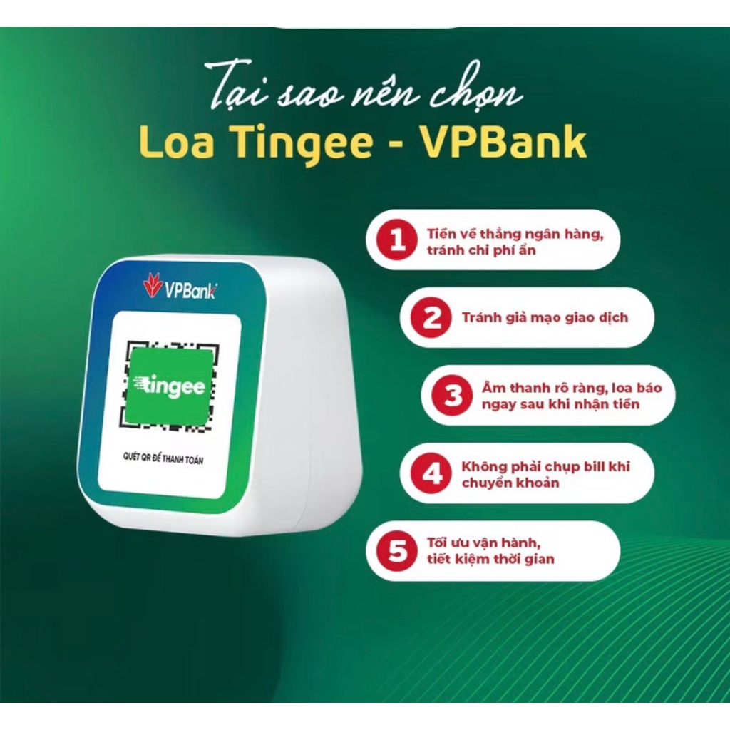 Loa VP bank đọc thông báo chuyển khoản dành cho mọi cửa hàng I Bảo hành 12 tháng
